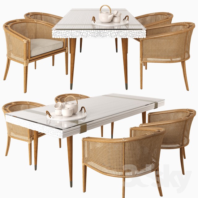 Mcguire dining set 3DS Max - thumbnail 3