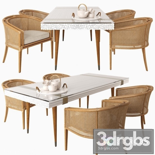 Mcguire Dining Set 3dsmax Download - thumbnail 1