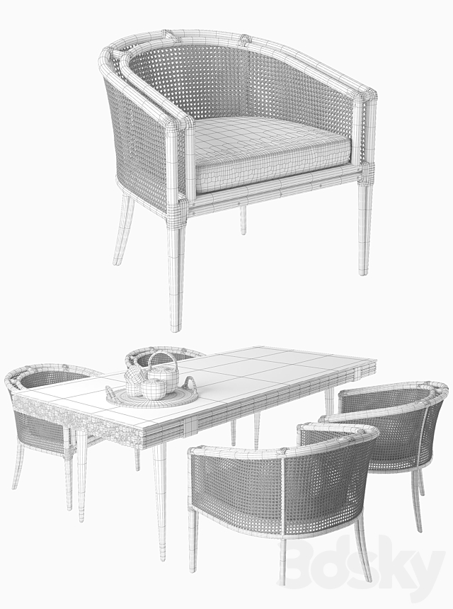 Mcguire dining set 3DSMax File - thumbnail 3