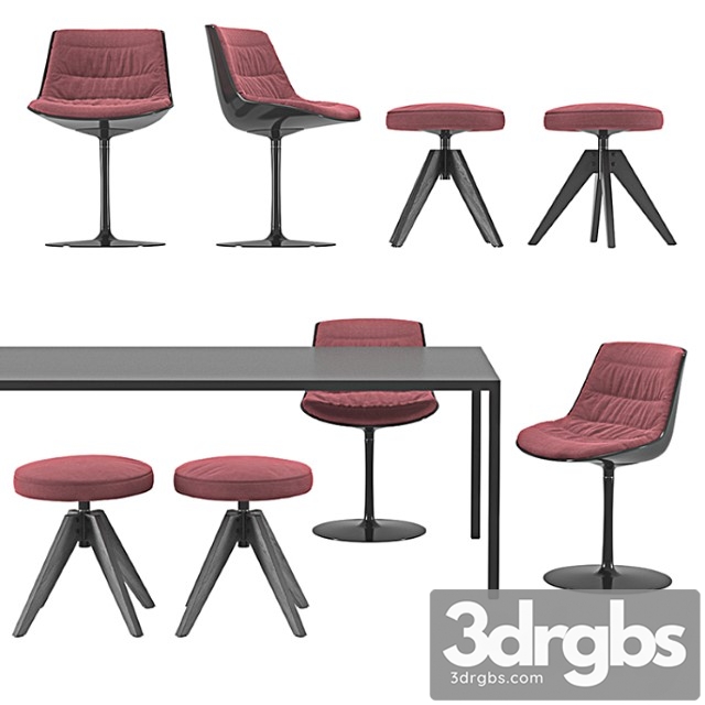 Mdf italia – flow chairs and tense table 2 3dsmax Download - thumbnail 1