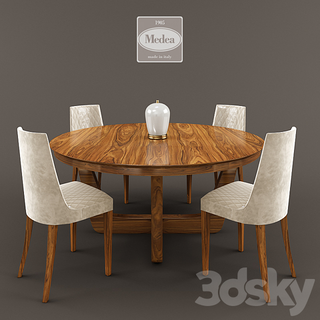 medea table + chairs 3DSMax File - thumbnail 1