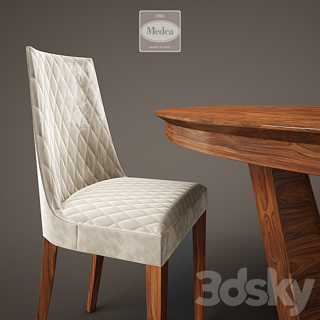 medea table + chairs 3DSMax File - thumbnail 2