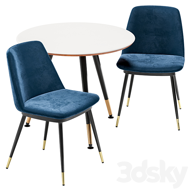 Melissa dining chair and Messi table 3DSMax File - thumbnail 3