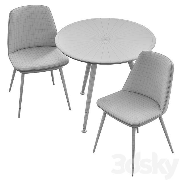 Melissa dining chair and Messi table 3DSMax File - thumbnail 6