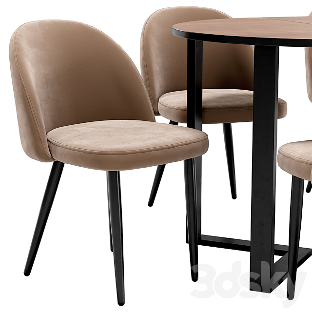 Melody dining chair and Sheffilton table 3DS Max Model - thumbnail 4