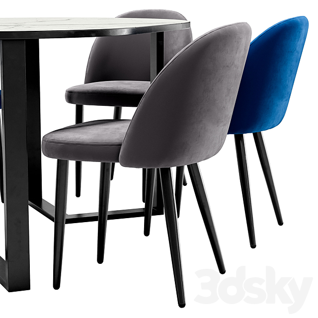 Melody dining chair and Sheffilton table 3DS Max Model - thumbnail 5