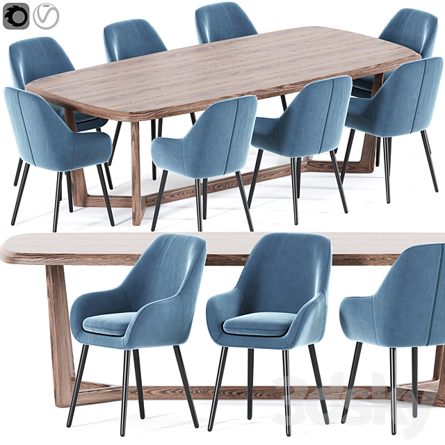 Memphis dining chair set 3DSMax File - thumbnail 1