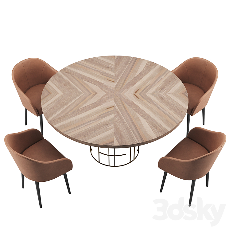 MERCY table + chairs LILI by LASKASAS 3DS Max - thumbnail 2