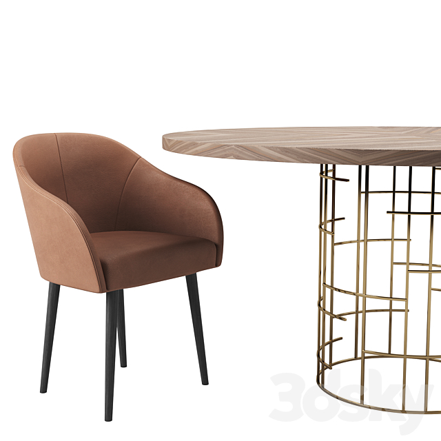 MERCY table + chairs LILI by LASKASAS 3DSMax File - thumbnail 3