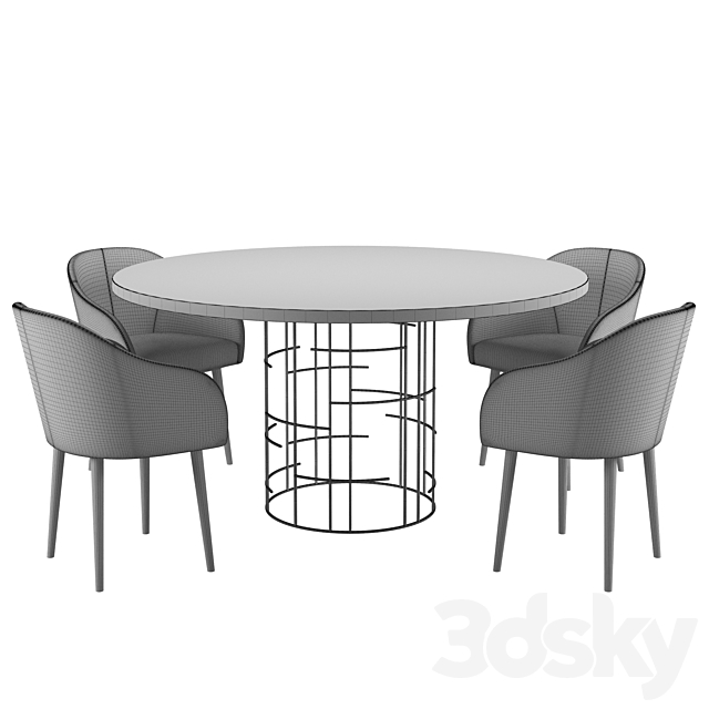 MERCY table + chairs LILI by LASKASAS 3DSMax File - thumbnail 4