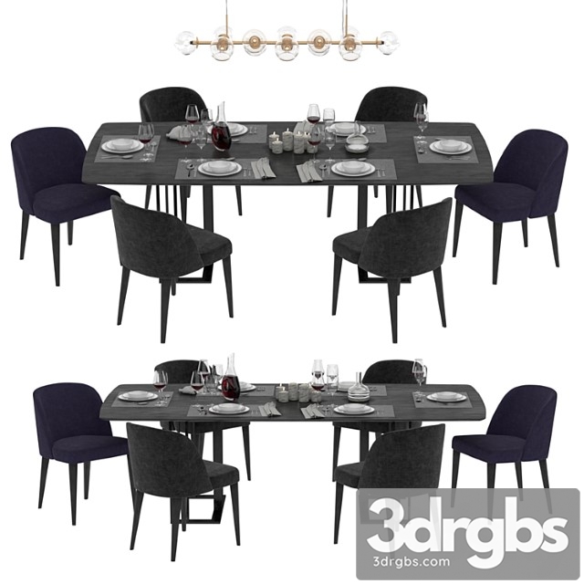 Meridiani dinning set 2 3dsmax Download - thumbnail 1