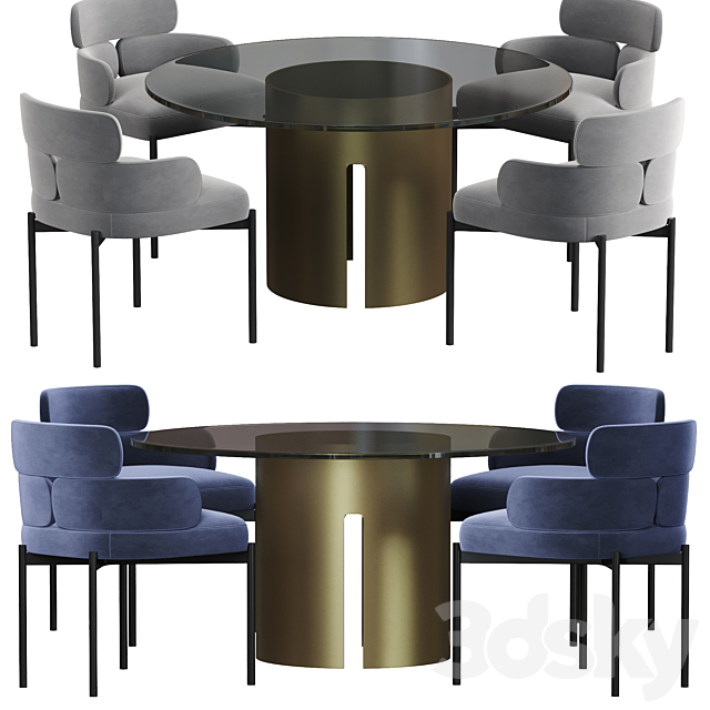 Meridiani Sylvie dining table 3DSMax File - thumbnail 2