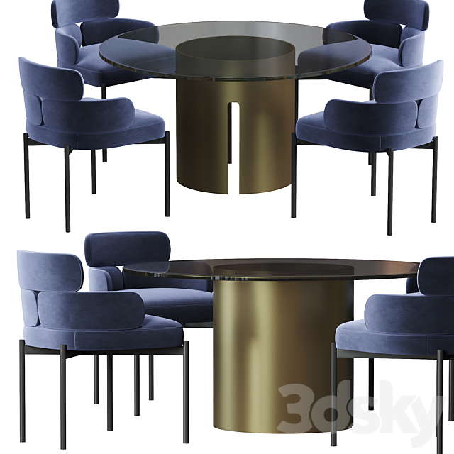 Meridiani Sylvie dining table 3DSMax File - thumbnail 3