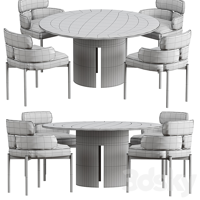 Meridiani Sylvie dining table 3DSMax File - thumbnail 4