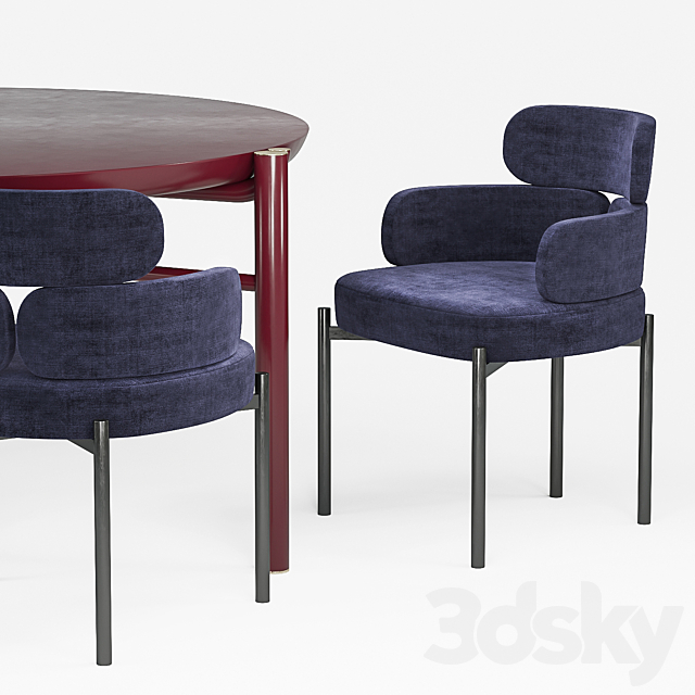 Meridiani Zeno table. Sylvie chair 3DSMax File - thumbnail 2