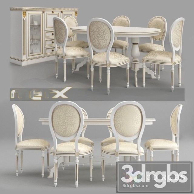 Merx Stolovaya Table and Chair 3dsmax Download - thumbnail 1