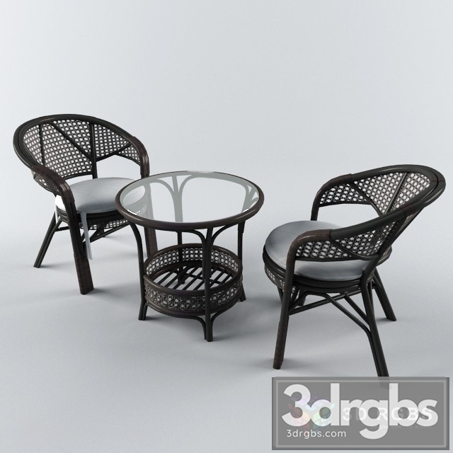 Mesa Rattan Jardim Varanda 3dsmax Download - thumbnail 1