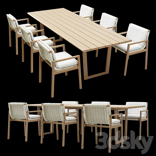 MESA TEAK DINING 3DSMax File - thumbnail 1