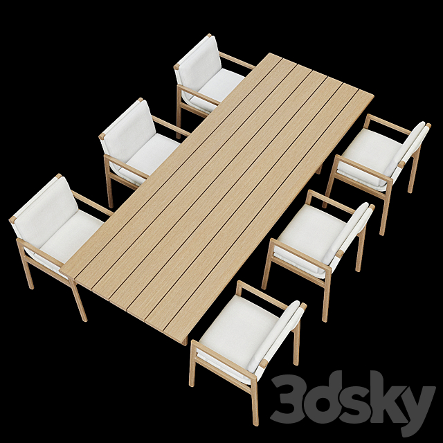 MESA TEAK DINING 3DSMax File - thumbnail 2