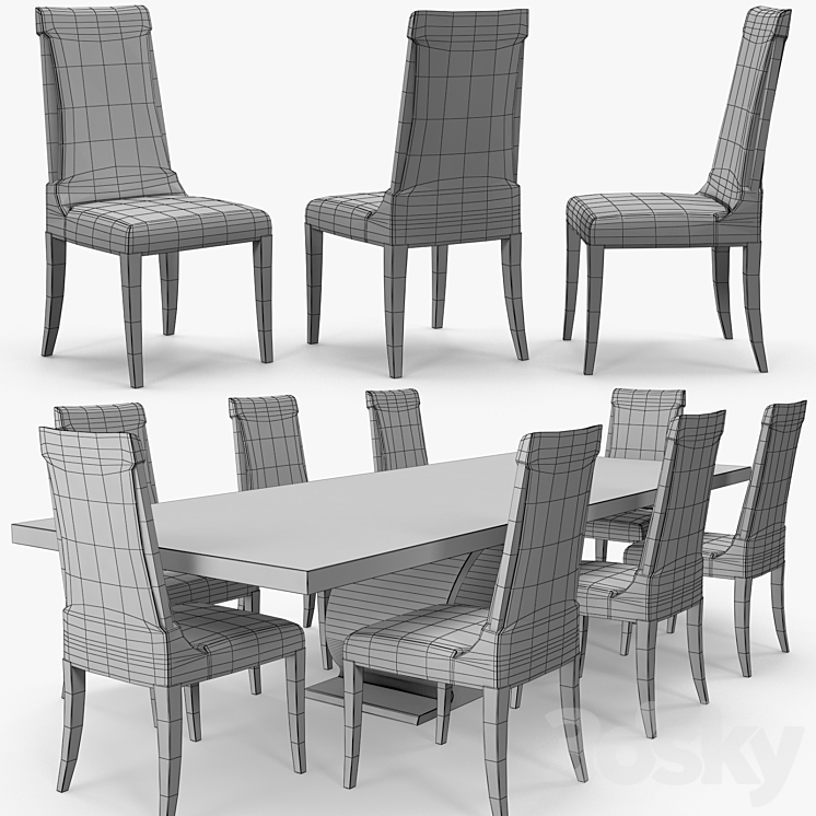 Michael Berman – Noji dining chair 3DS Max - thumbnail 2