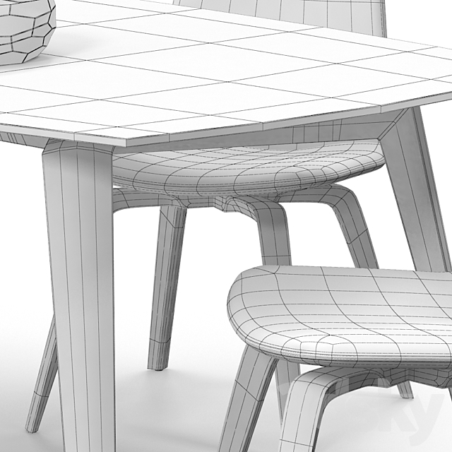 Michelle chairs set 3DSMax File - thumbnail 3