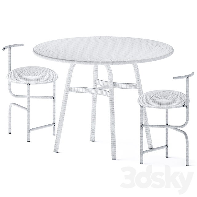 Ming Aluminum Dining Table by Stellar Works 3DSMax File - thumbnail 4