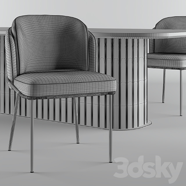 Minnoti Chair + Table 3DSMax File - thumbnail 3