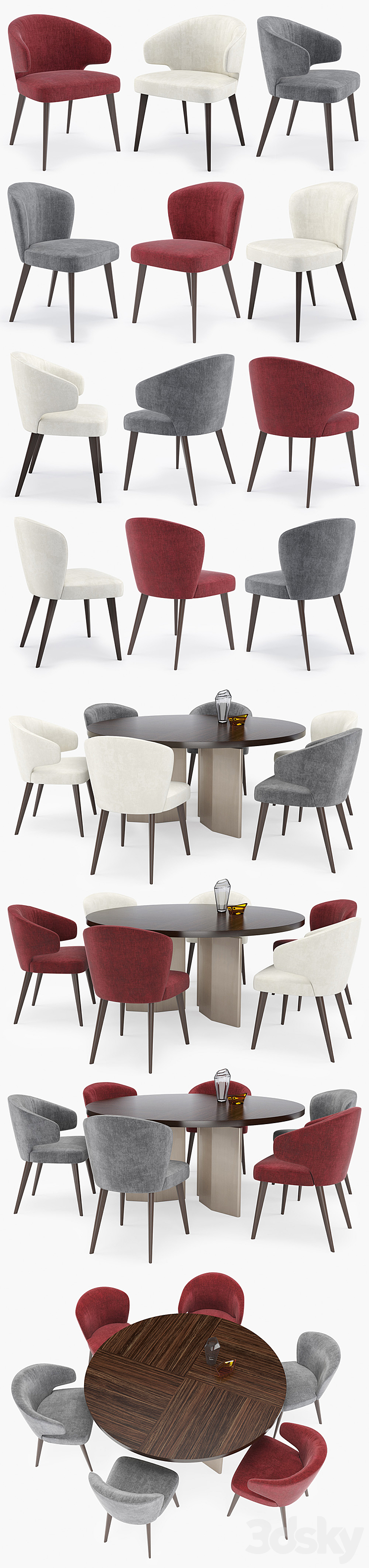 “Minotti Aston “”Dining”” set” 3DS Max - thumbnail 2