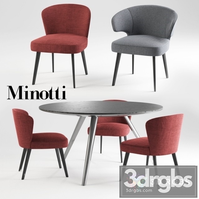 Minotti Aston Evans Dinning Set 3dsmax Download - thumbnail 1