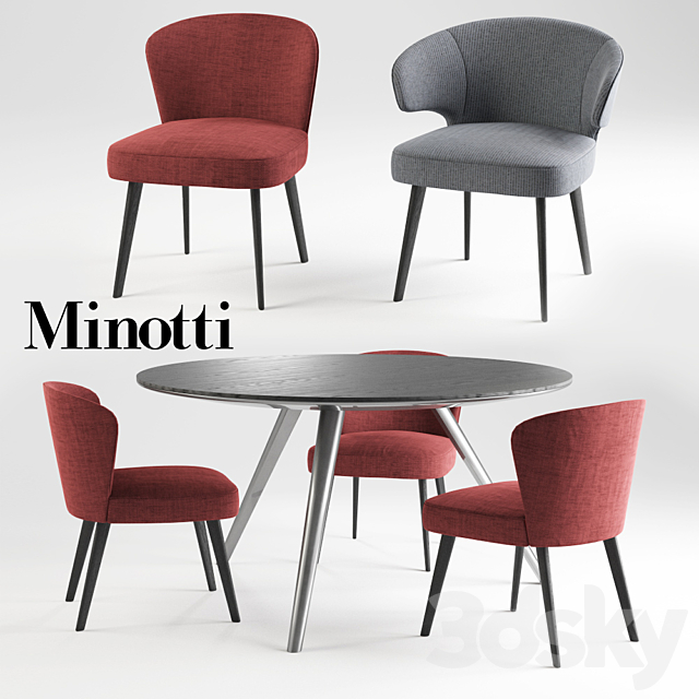 Minotti Aston & Evans dinning set 3DSMax File - thumbnail 1