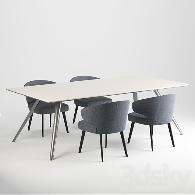 Minotti Aston & Evans dinning set 3DSMax File - thumbnail 2