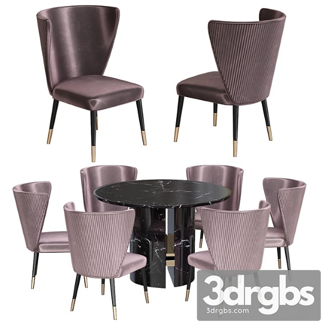 Minotti Chair and Table 3dsmax Download - thumbnail 1