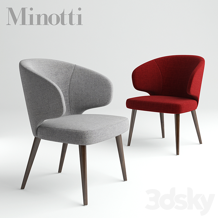 Minotti: chair ASTON table MORGAN 3DS Max - thumbnail 2