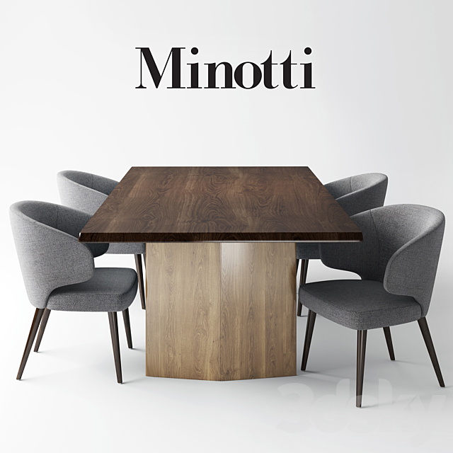 Minotti: chair ASTON. table MORGAN 3DSMax File - thumbnail 3