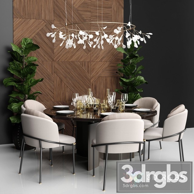 Minotti Dining Set 2 3dsmax Download - thumbnail 1