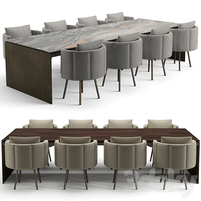 Minotti dinning set 3DSMax File - thumbnail 1