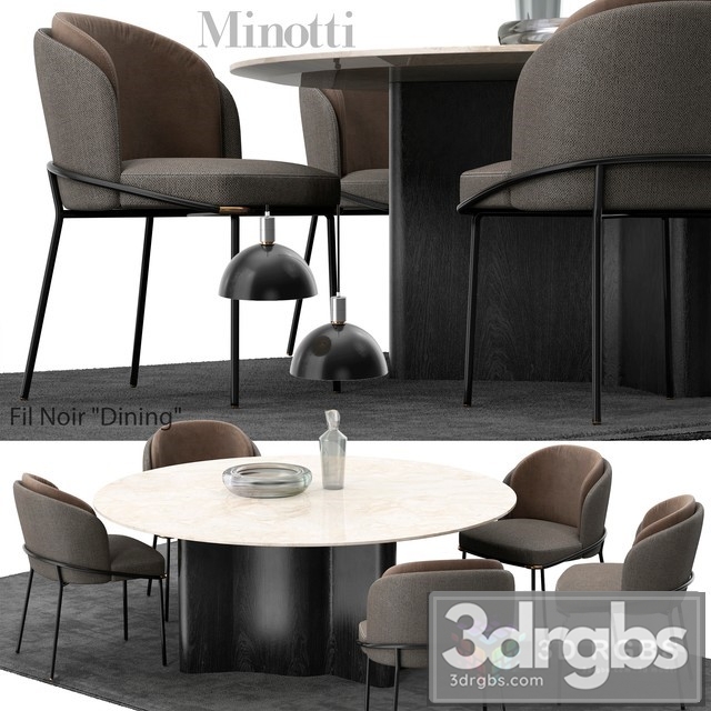 Minotti Fil Noir Set 3dsmax Download - thumbnail 1