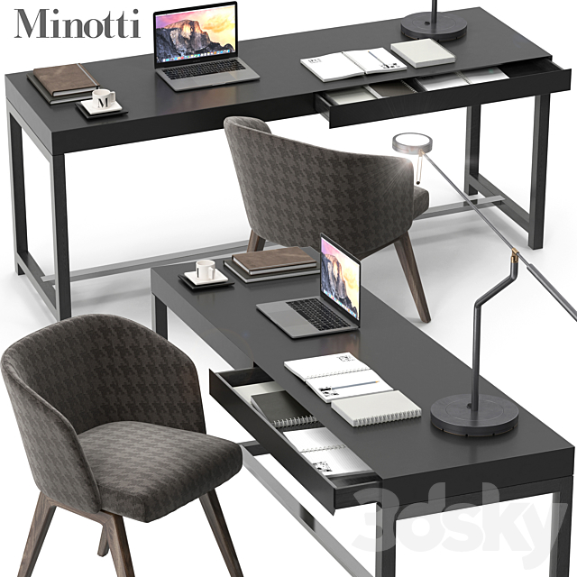 Minotti Fulton desk set 3DSMax File - thumbnail 1