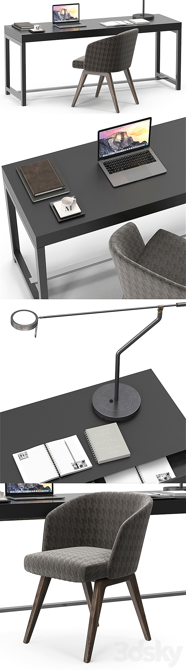 Minotti Fulton desk set 3DSMax File - thumbnail 2