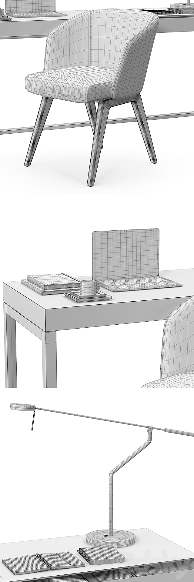 Minotti Fulton desk set 3DSMax File - thumbnail 3