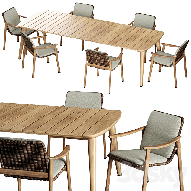 Minotti fynn dining outdoor 3DSMax File - thumbnail 1