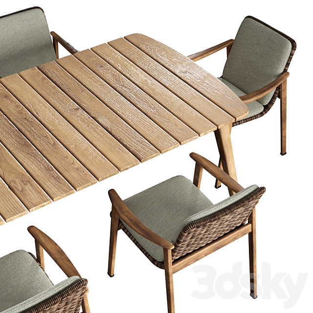 Minotti fynn dining outdoor 3DSMax File - thumbnail 2