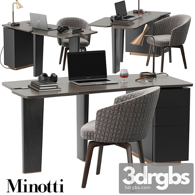 Minotti jacob desk set 2 3dsmax Download - thumbnail 1