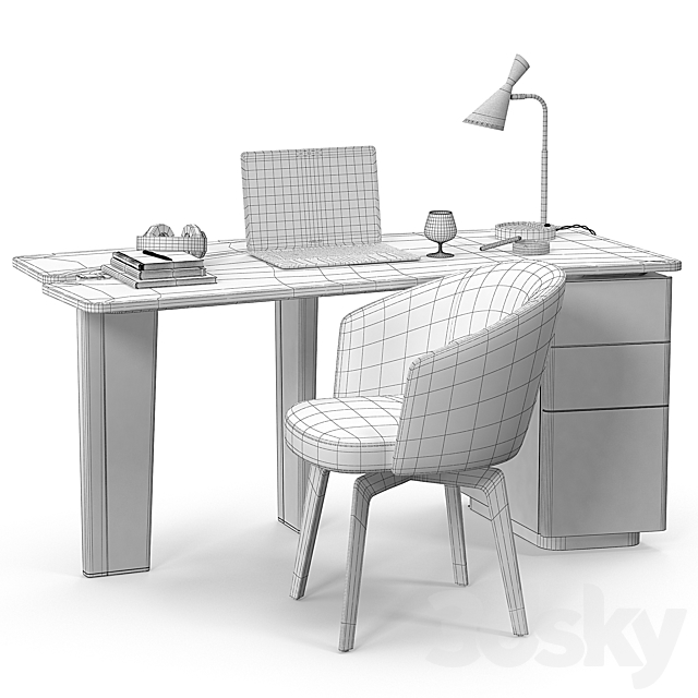 Minotti Jacob desk set 3DSMax File - thumbnail 3