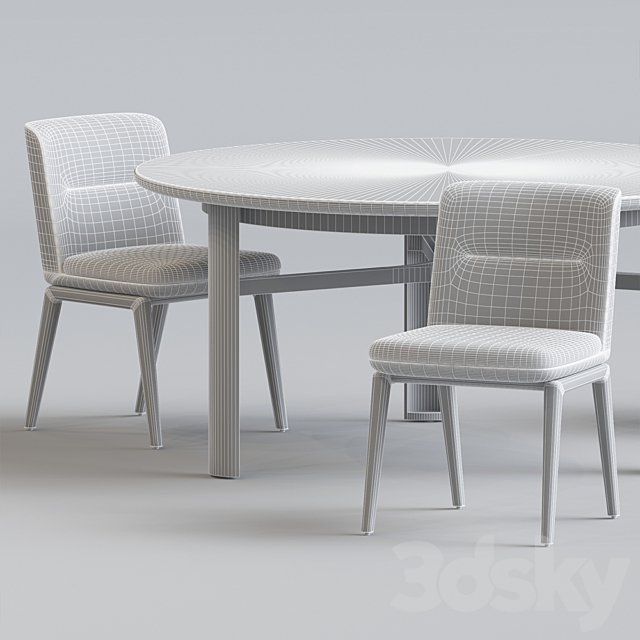 Minotti Lance chair set 3DSMax File - thumbnail 2