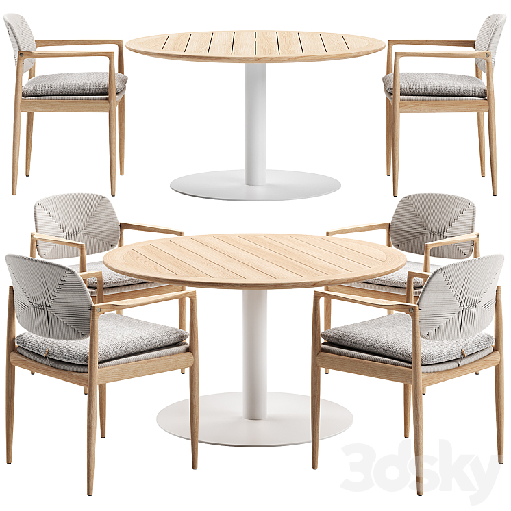 Minotti Outdoor Dining Set 3DS Max - thumbnail 1