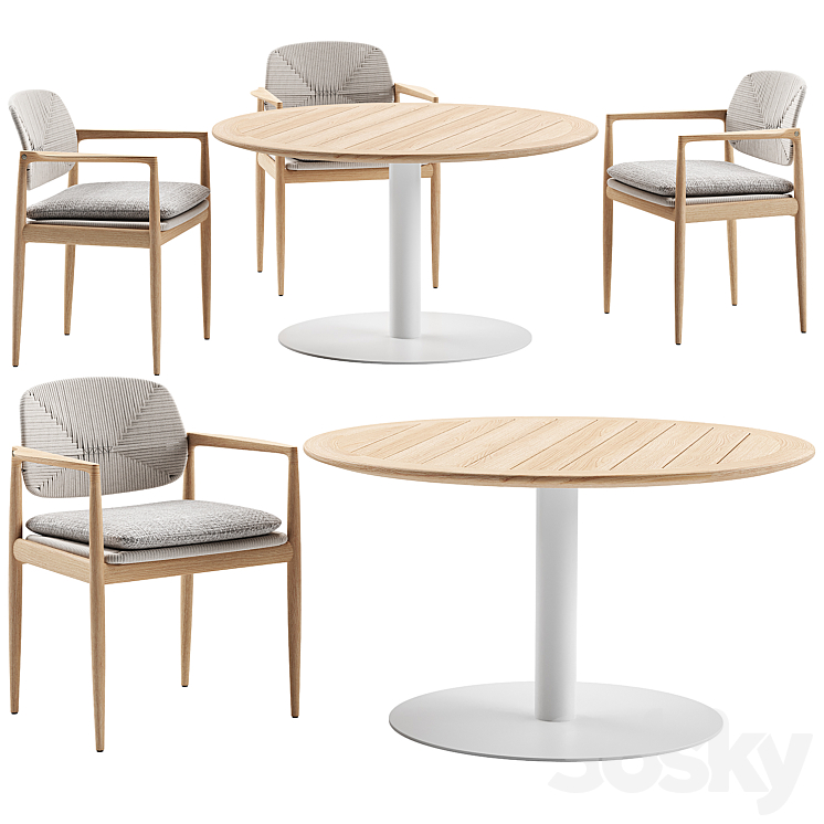 Minotti Outdoor Dining Set 3DS Max - thumbnail 2