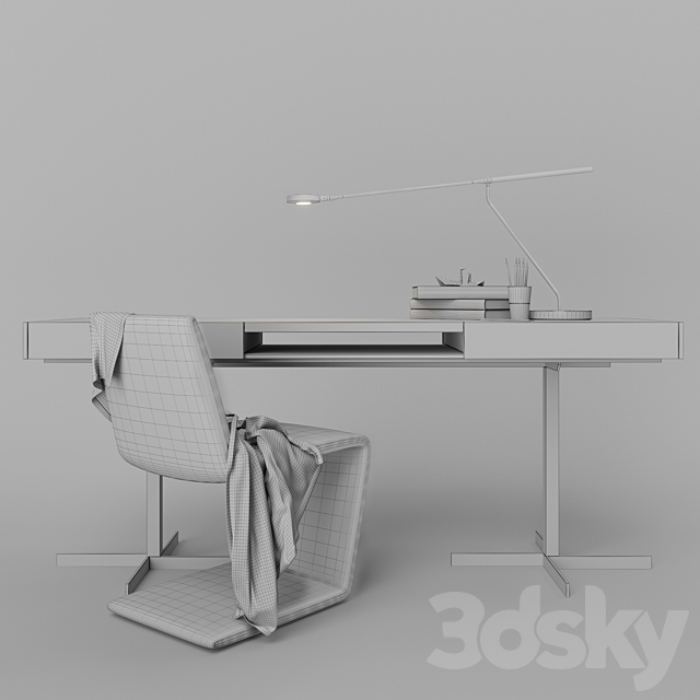 Minotti Phillips chair and Close “Writing Desk” 3DSMax File - thumbnail 3