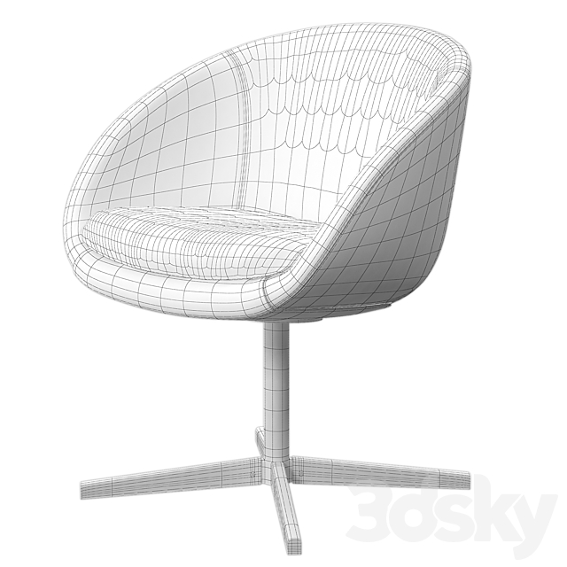 Minotti Russel swivel chair set 3DSMax File - thumbnail 3