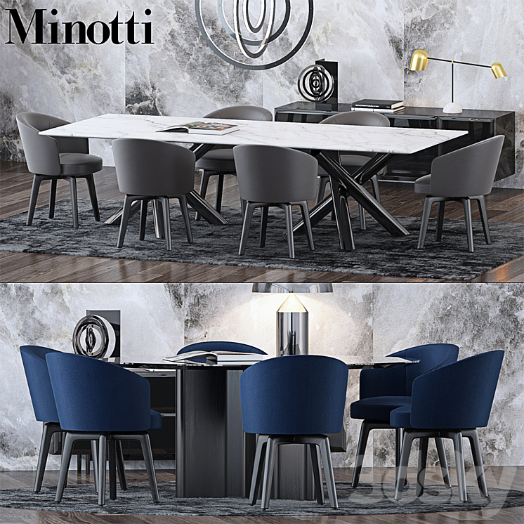 Minotti Set 4 3DS Max - thumbnail 1